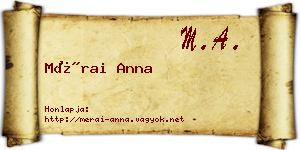 Mérai Anna névjegykártya